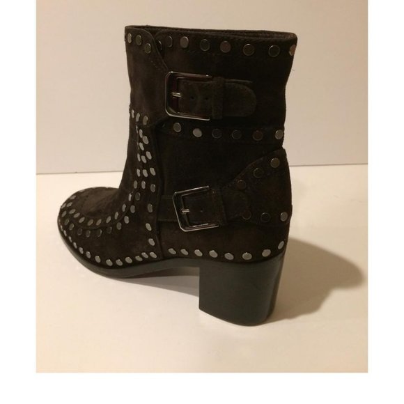 Laurence Dacade Studded Buckle Suede Ankle Boot